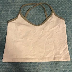Crop top green and white